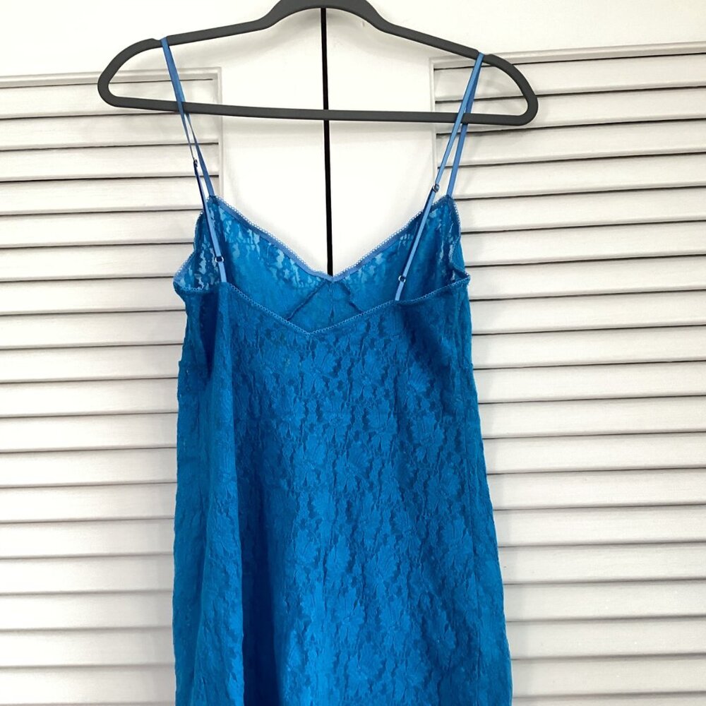 August Moon Intimates Lace Slip Dress Babydoll blue Size M Y2K fairy - Picture 10 of 15